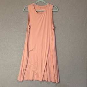 Spring Peach Sleeveless Midi Dress